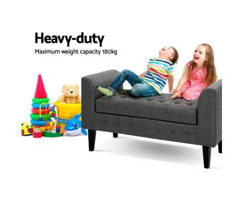 Fabric Storage Ottoman - Grey