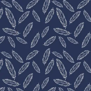Feathers on Navy by Simple Simon & Company for Riley Blake Designs
