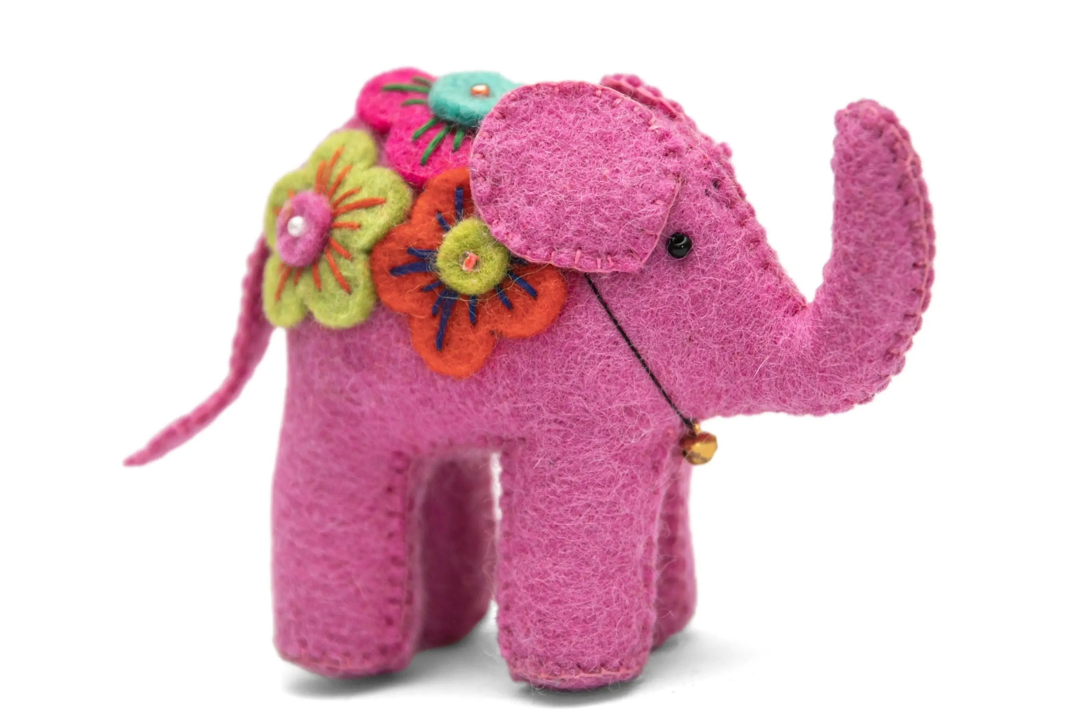Felt Pink Elephant Toys for Imaginative Play - 2 pairs