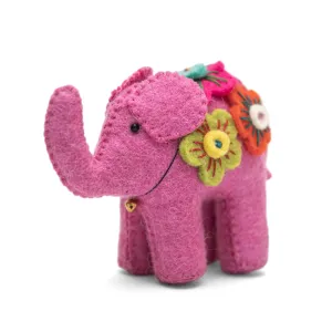Felt Pink Elephant Toys for Imaginative Play - 2 pairs
