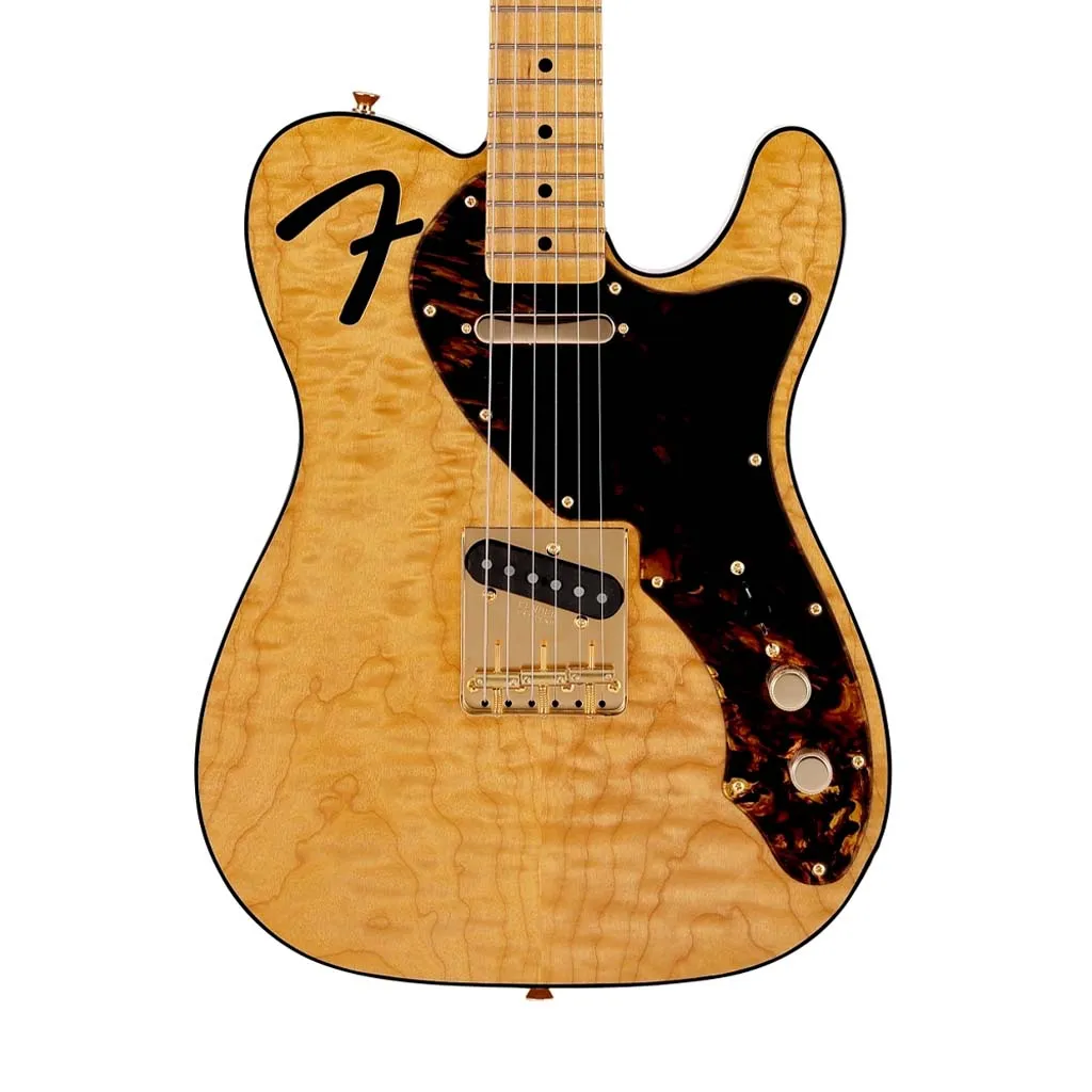 Fender 2021 MIJ Ltd Collection F Hole Telecaster Thinline Guitar w/Case, Vintage Natural