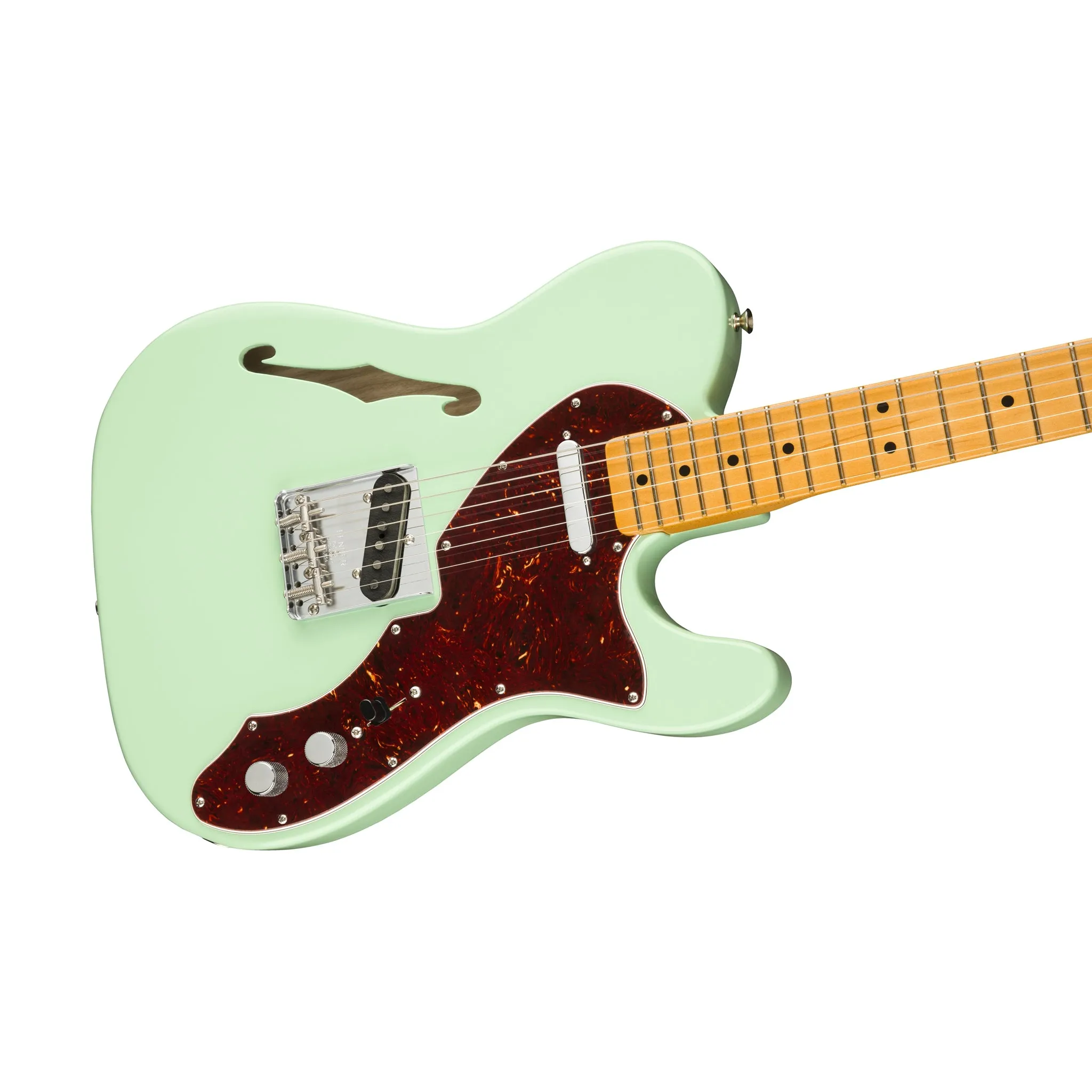 Fender American Original 60s Telecaster Thinline Electric Guitar, Maple FB, Surf Green