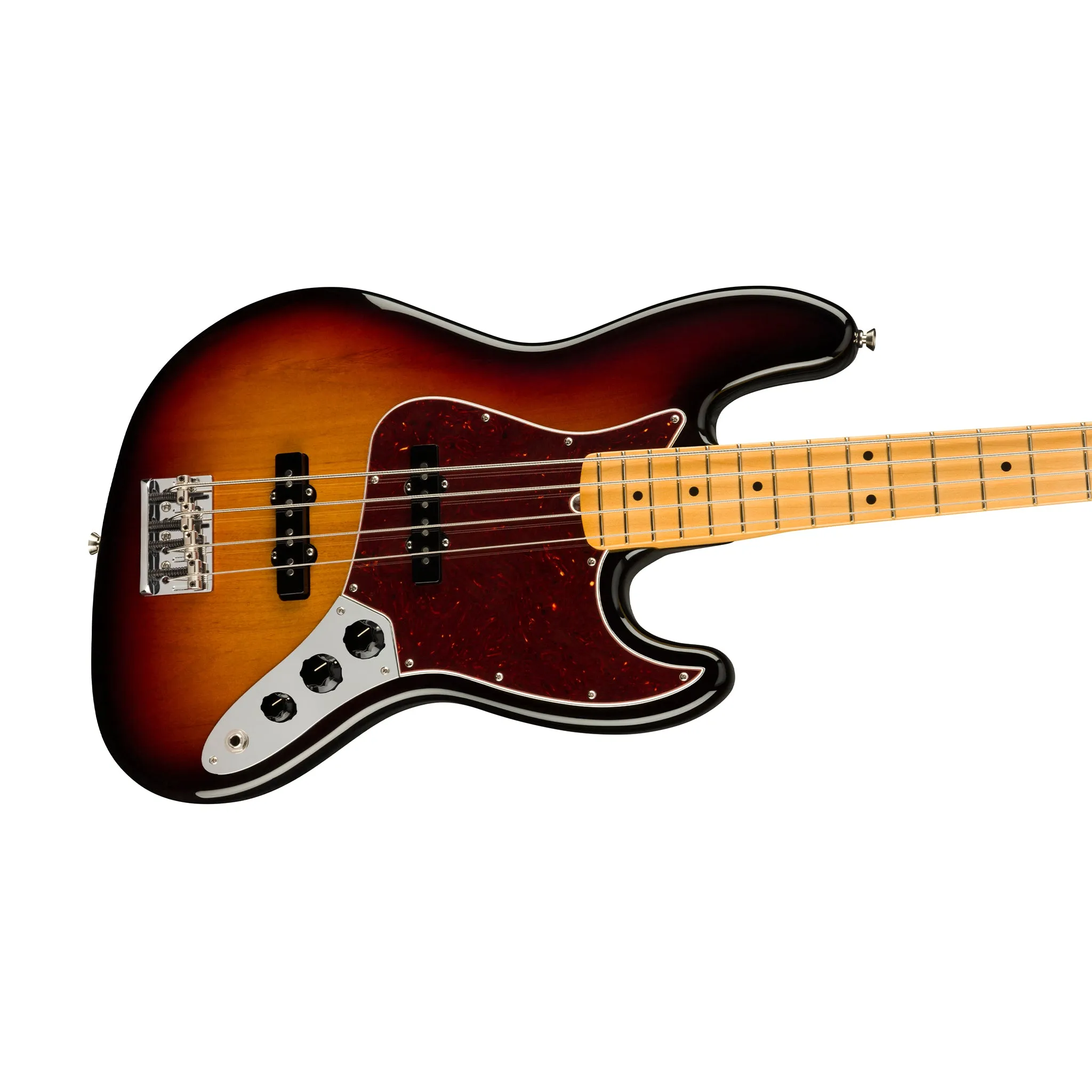 Fender American Professional II Jazz Bass Electric Guitar, Maple FB, 3-Tone Sunburst