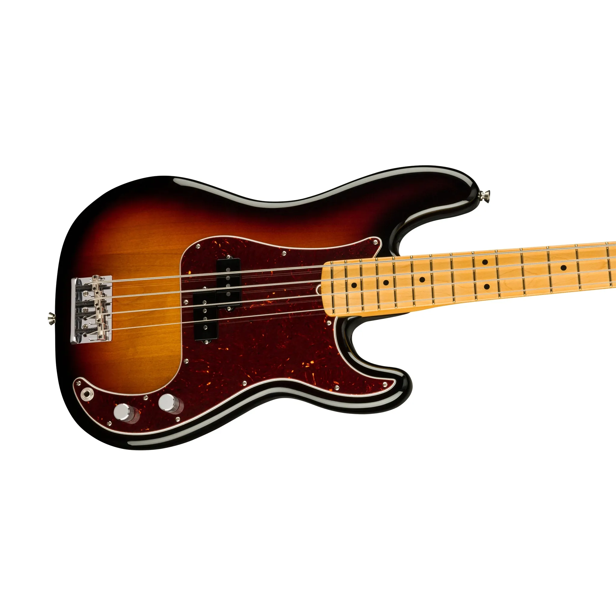 Fender American Professional II Precision Bass Electric Guitar, Maple FB, 3-Tone Sunburst