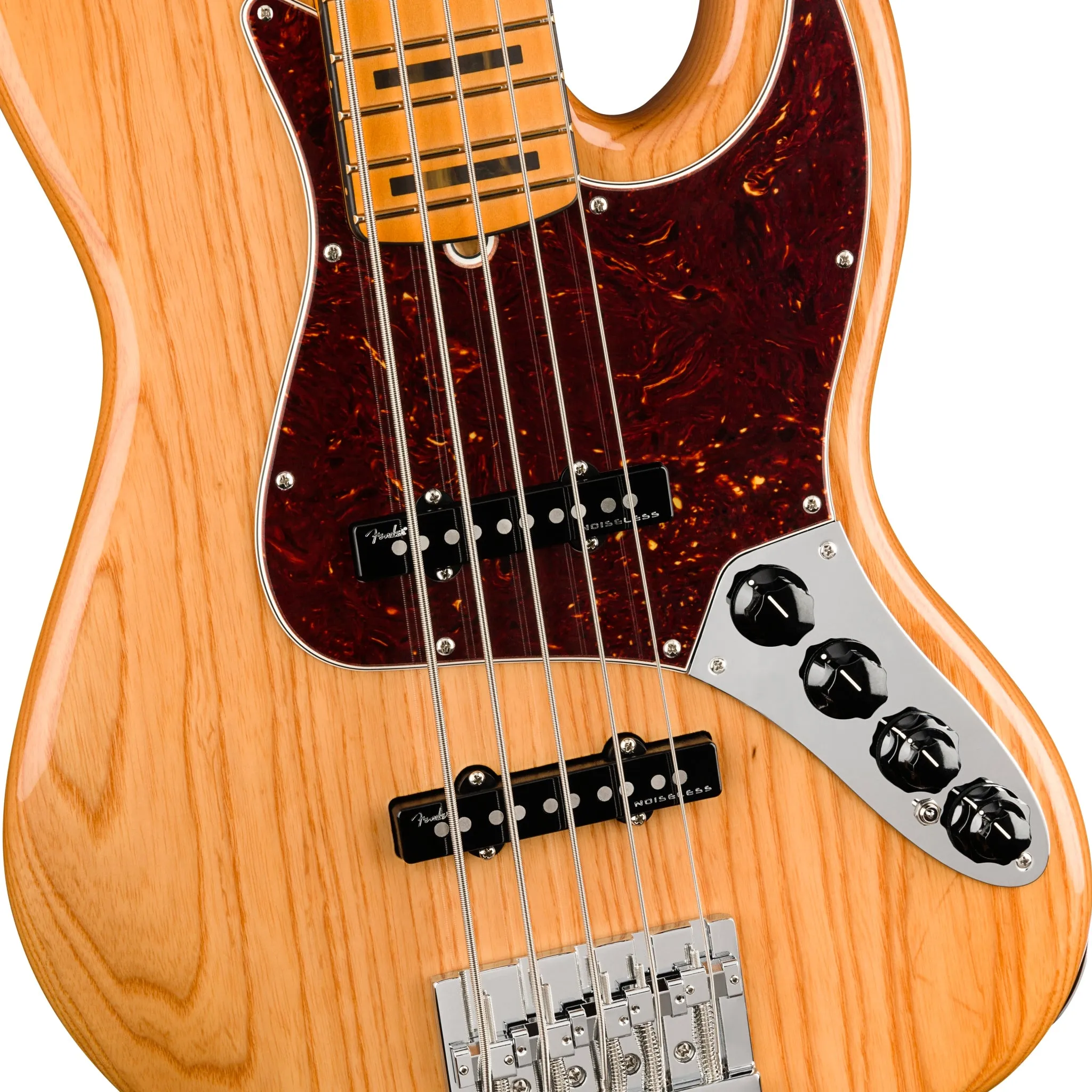 Fender American Ultra 5-String Jazz Bass Guitar, Maple FB, Aged Natural