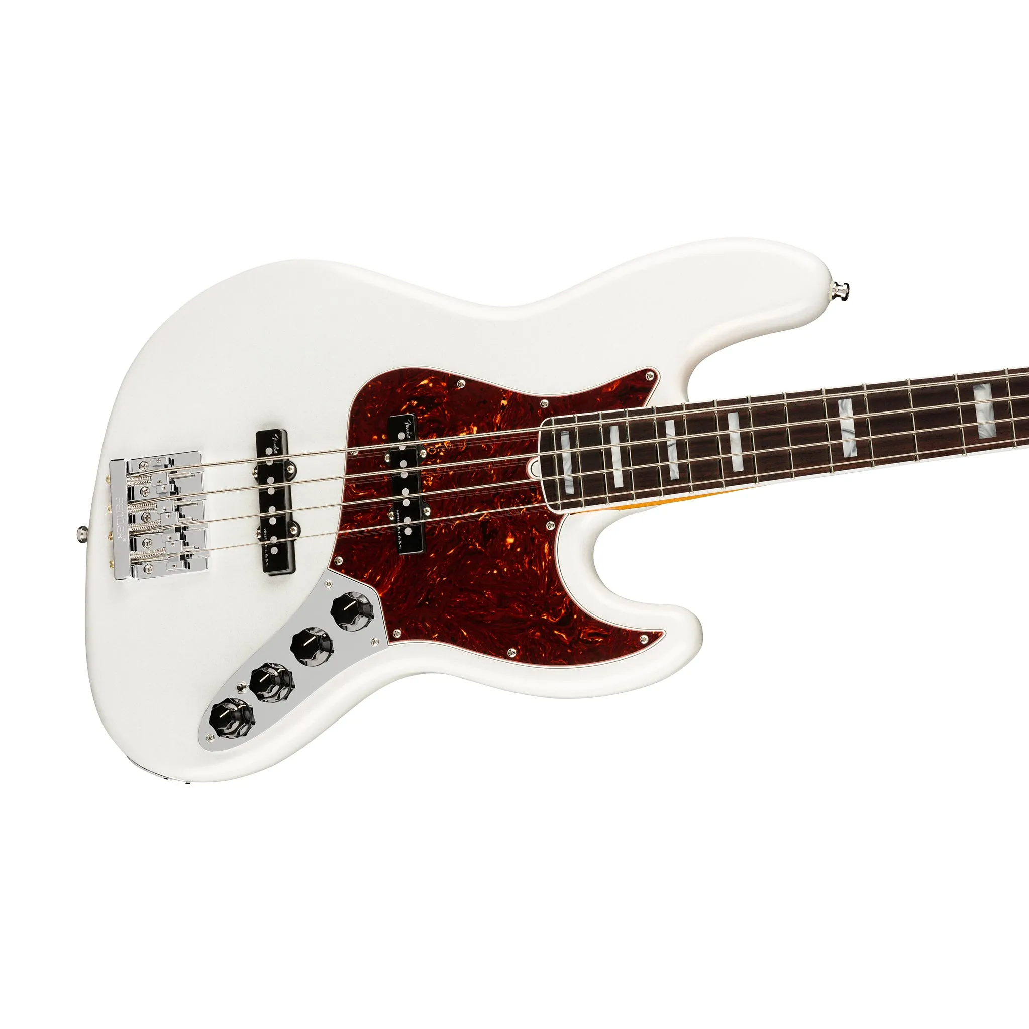 Fender American Ultra Jazz Bass Guitar, RW FB, Arctic Pearl