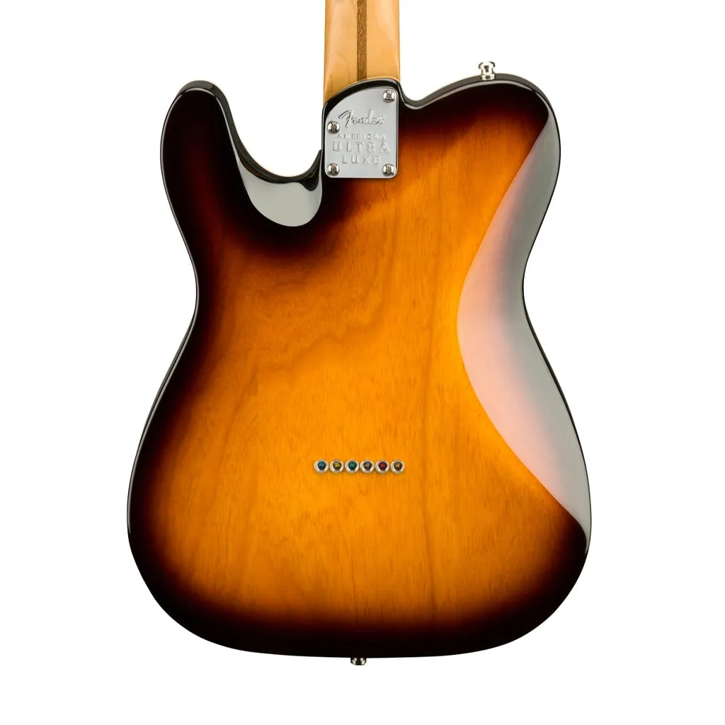 Fender American Ultra Luxe Telecaster Electric Guitar, Maple FB, 2-Color Sunburst