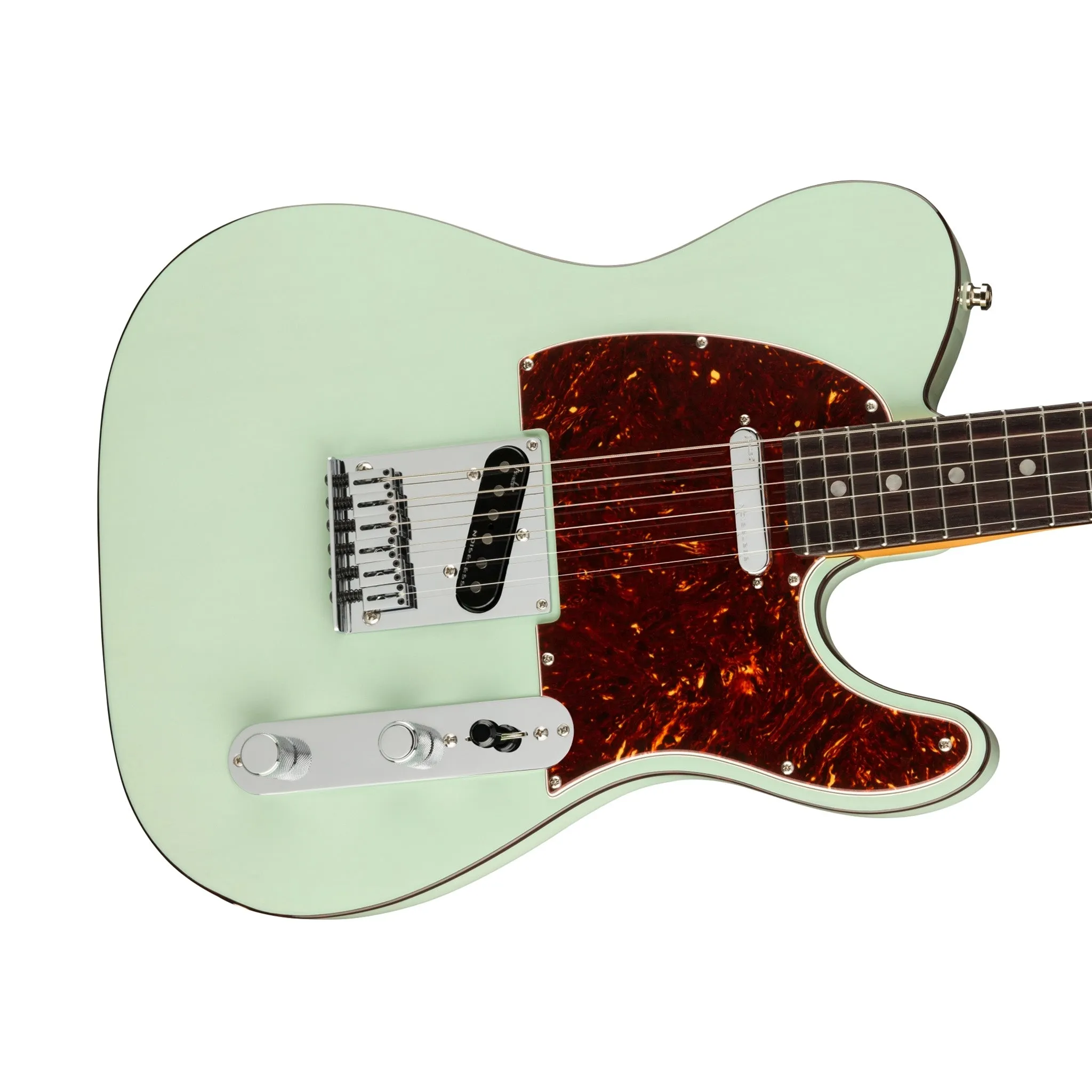 Fender American Ultra Luxe Telecaster Electric Guitar, RW FB, Transparent Surf Green