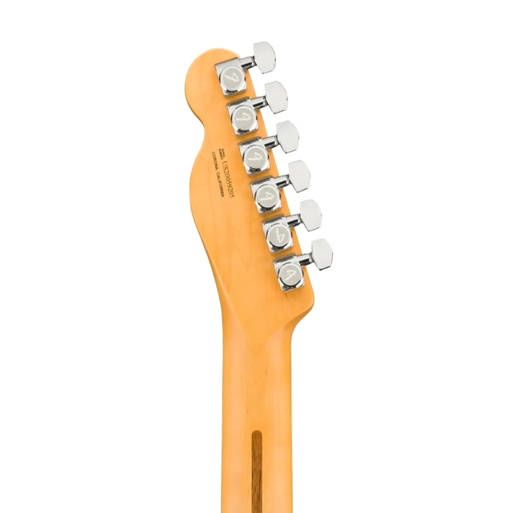 Fender American Ultra Luxe Telecaster Electric Guitar, RW FB, Transparent Surf Green