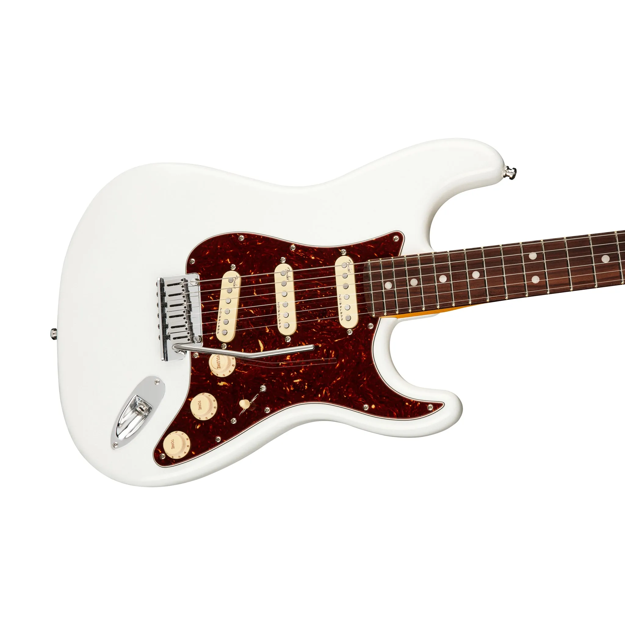 Fender American Ultra Stratocaster Electric Guitar, RW FB, Arctic Pearl