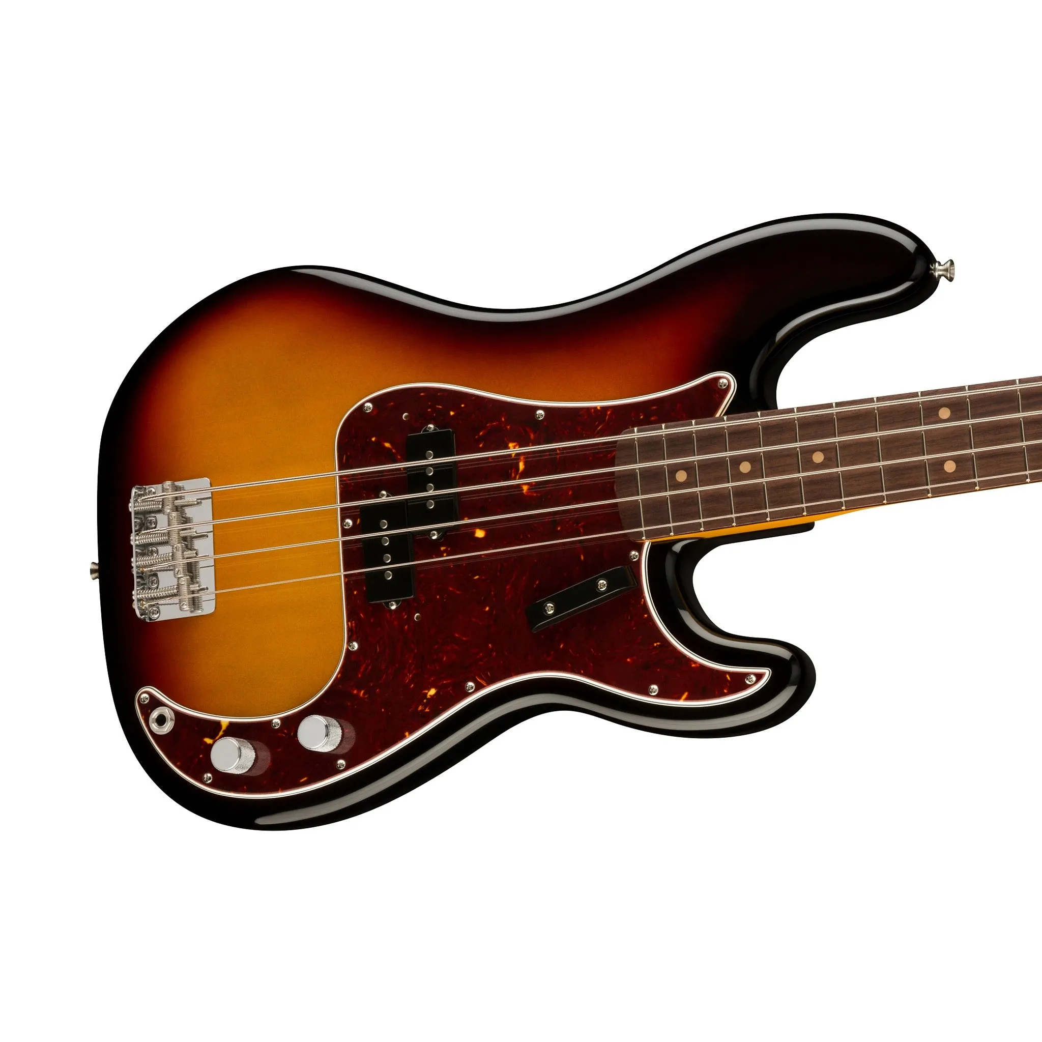 Fender American Vintage II 60 Precision Bass Electric Guitar, RW FB, 3-Tone Sunburst
