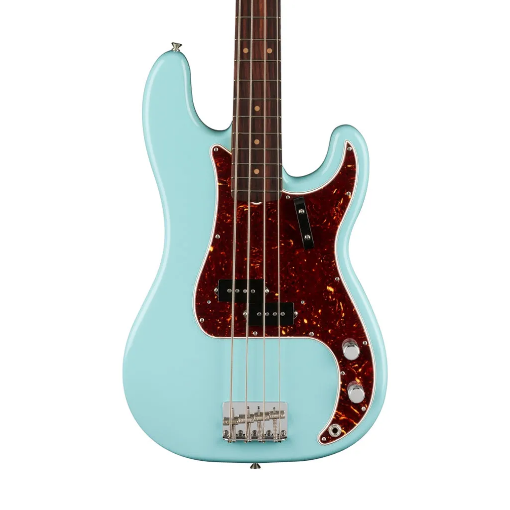 Fender American Vintage II 60 Precision Bass Electric Guitar, RW FB, Daphne Blue