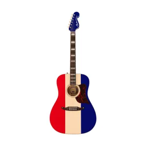 Fender Buck Owens Kingman Acoustic Guitar w/Case, Red White and Blue