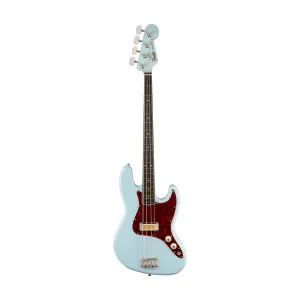 Fender Gold Foil Jazz Bass 4-String Bass Guitar, Ebony FB, Sonic Blue