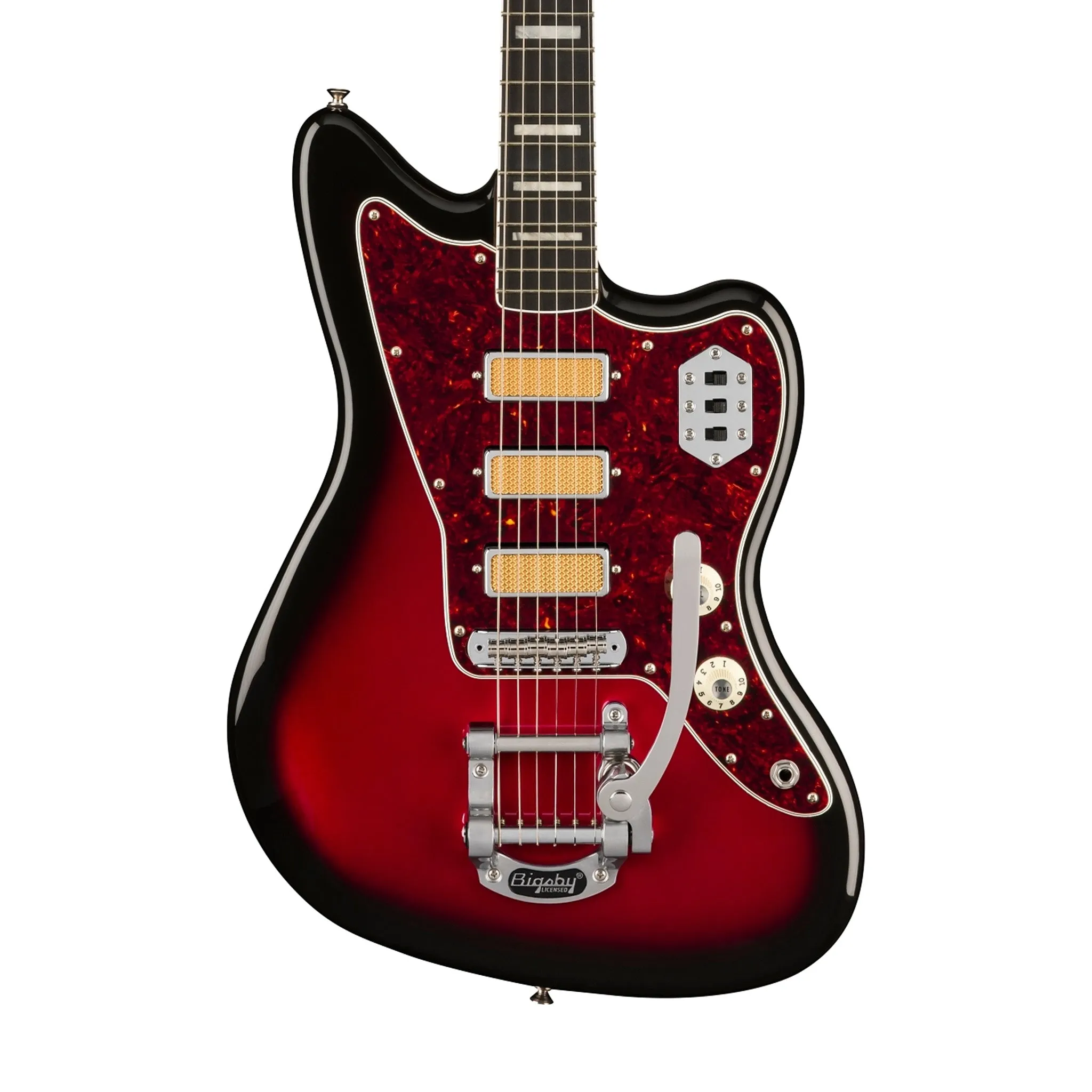 Fender Gold Foil Jazzmaster Electric Guitar, Ebony FB, Candy Apple Burst