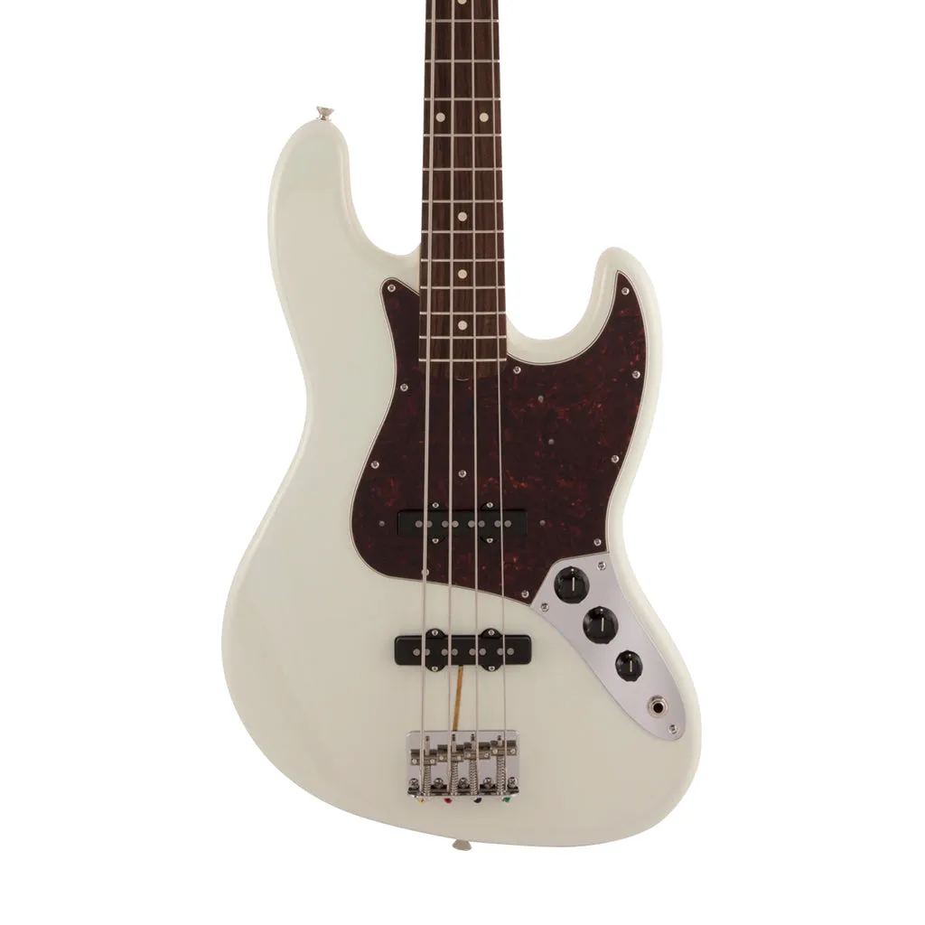 Fender Japan Heritage 60s Jazz Bass Guitar, RW FB, Olympic White
