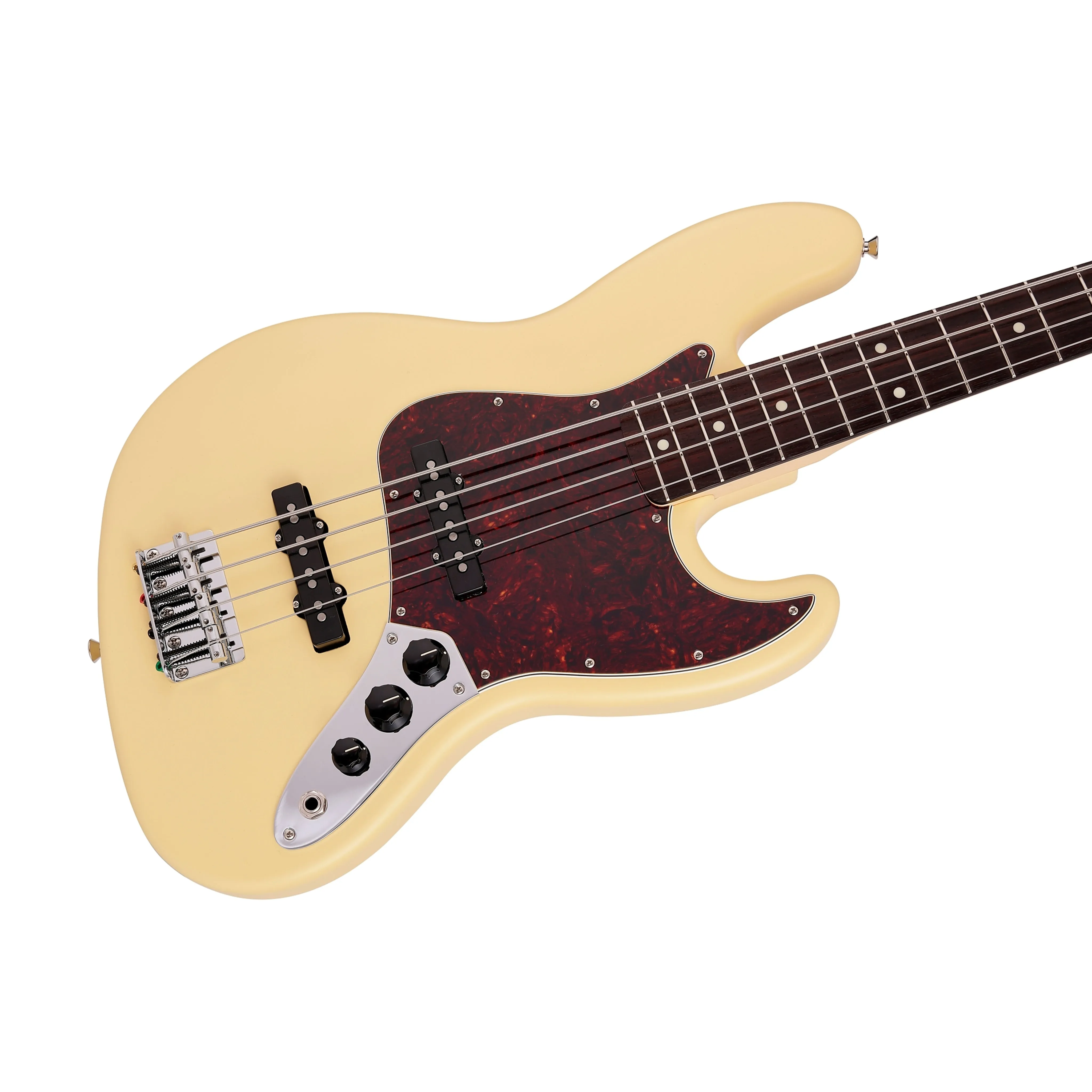 Fender Japan Junior Collection Jazz Bass Guitar, RW FB, Satin Vintage White