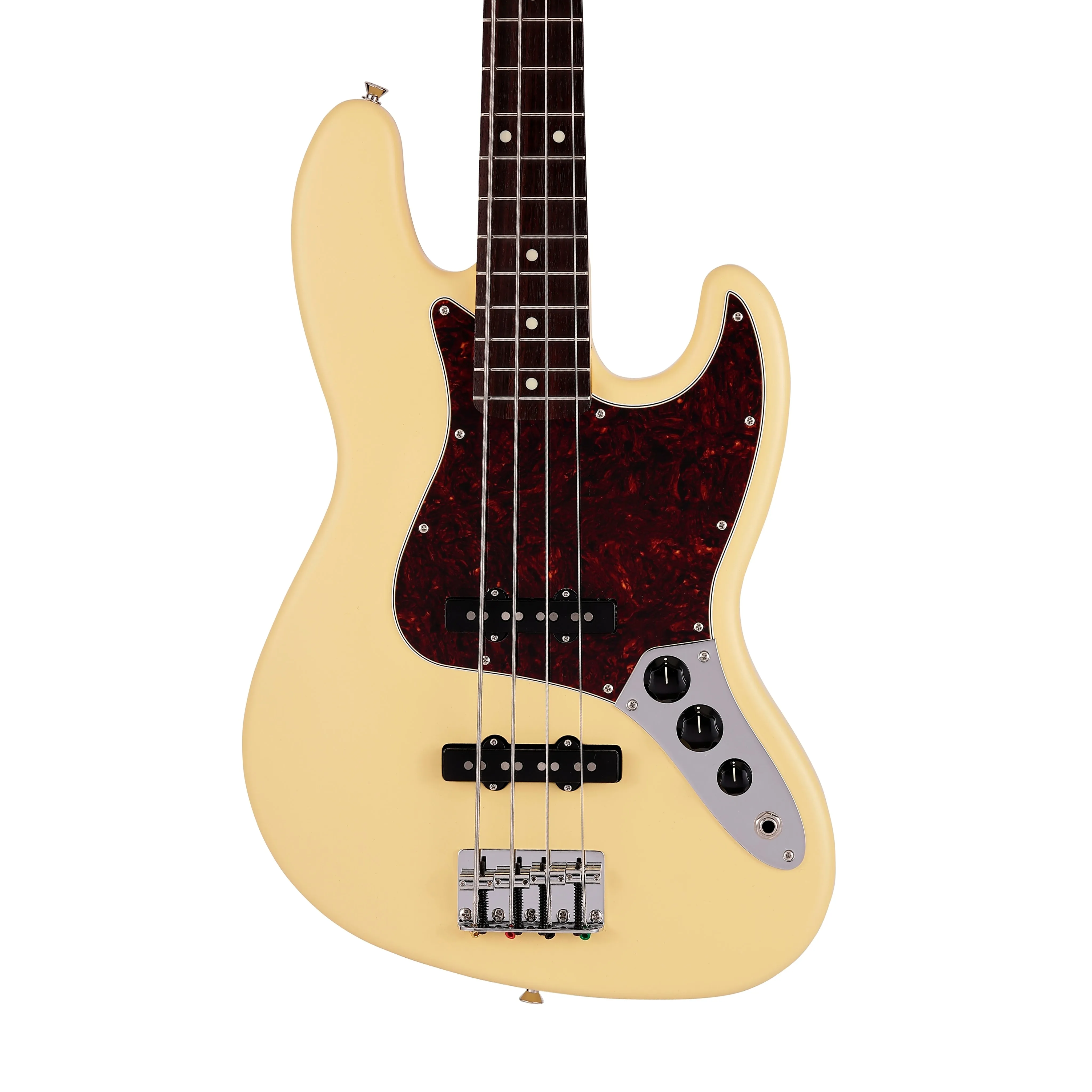 Fender Japan Junior Collection Jazz Bass Guitar, RW FB, Satin Vintage White