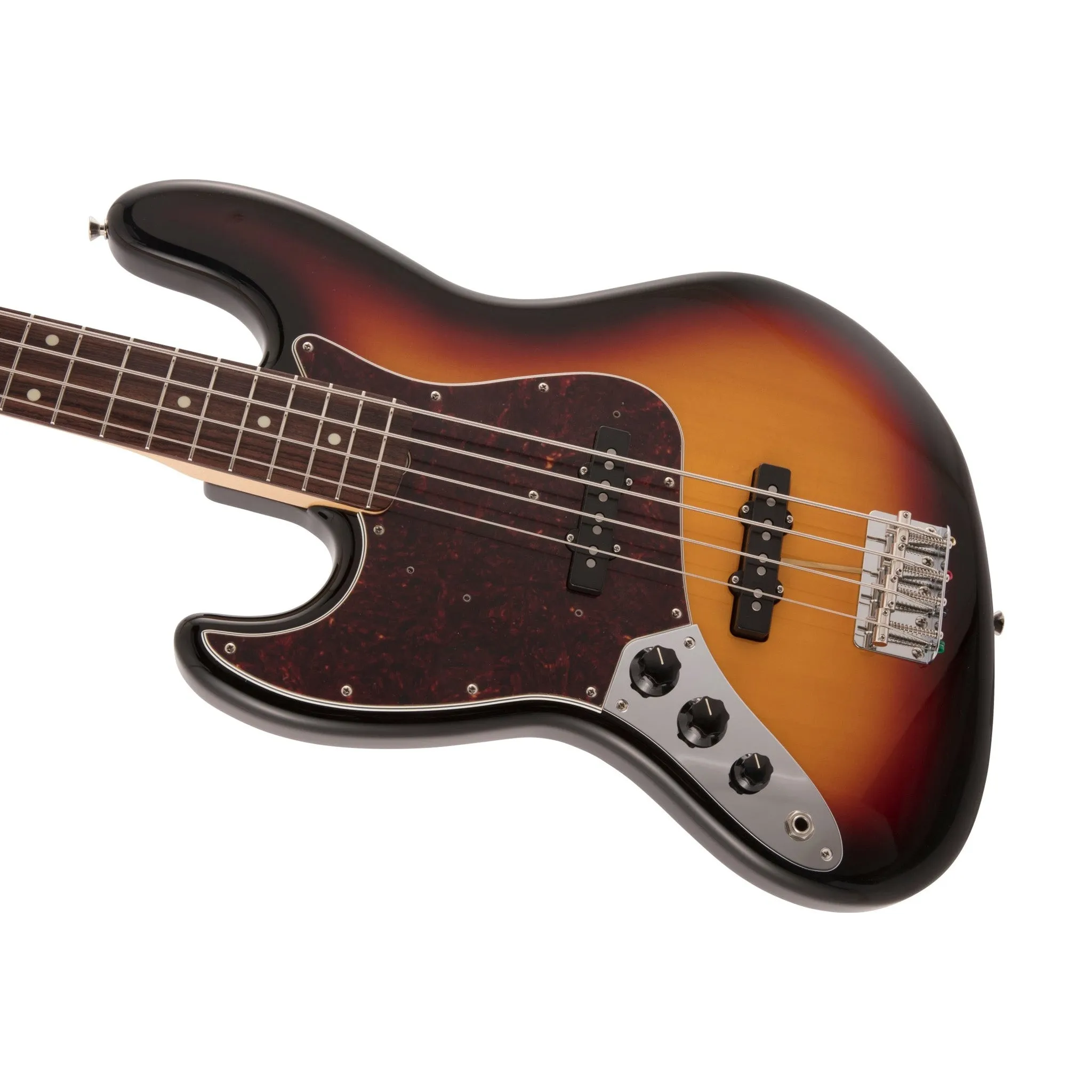 Fender Japan Traditional II 60s Jazz Bass Left-Handed Guitar, RW FB, 3-Tone Sunburst