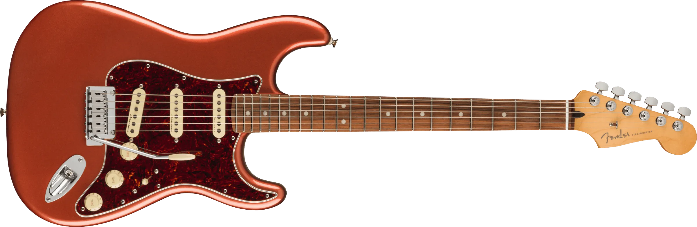 FENDER Player Plus Stratocaster® Pau Ferro Fingerboard Aged Candy Apple Red