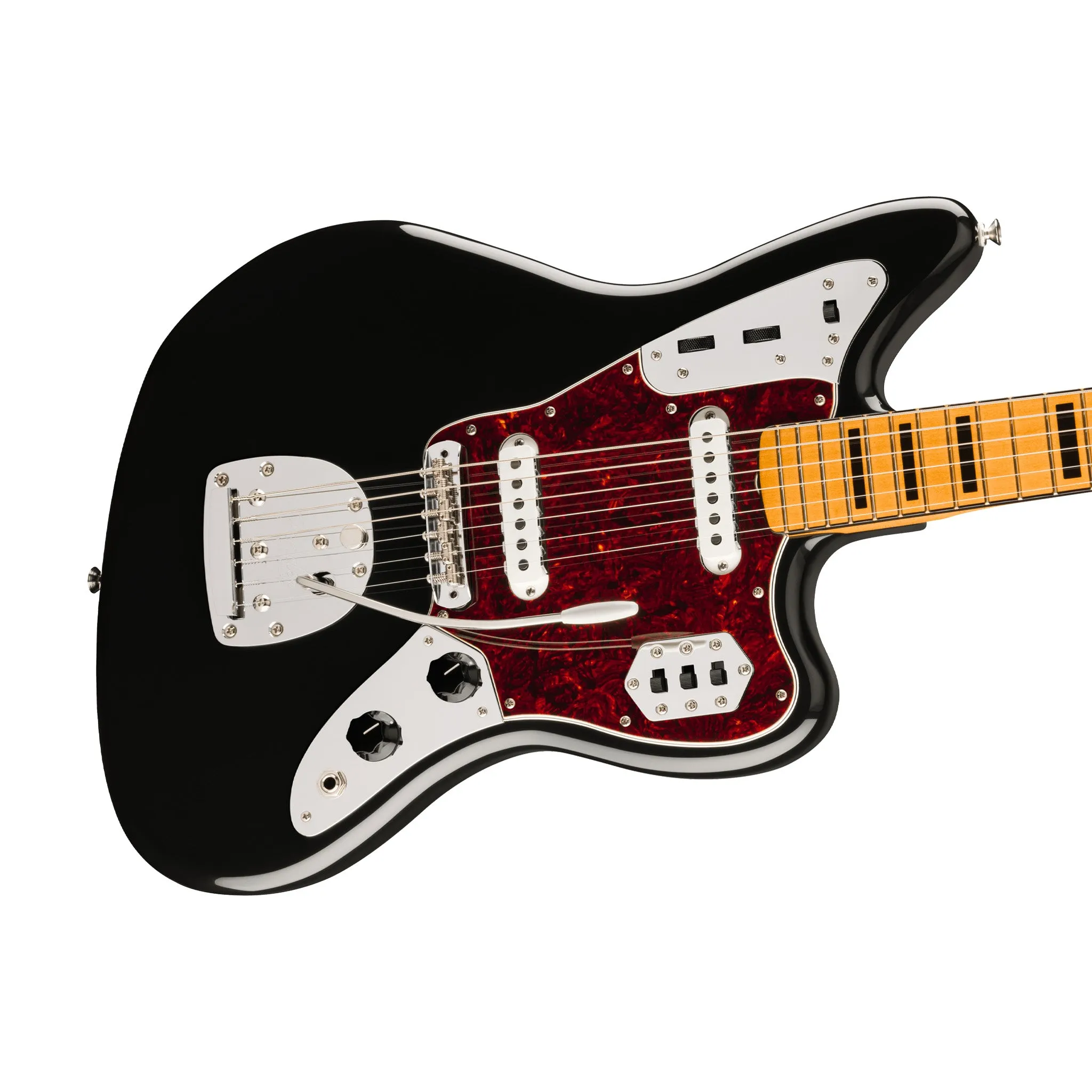 Fender Vintera II 70s Jaguar Electric Guitar, Maple FB, Black