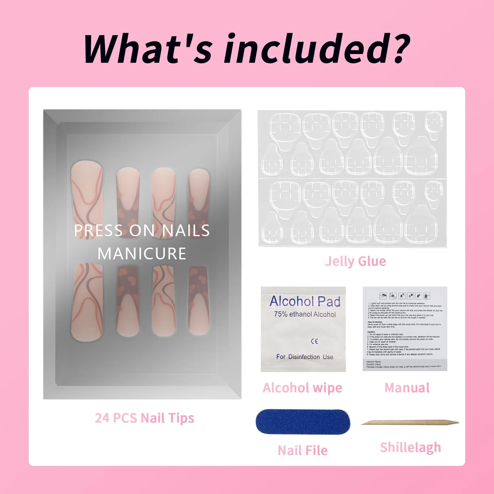 Fofosbeauty 24pcs Press on Nails, Fake Nails, Full Cover Acrylic Nails for Girls Women Kids, Coffin Christmas Santa Sleigh Elk Black