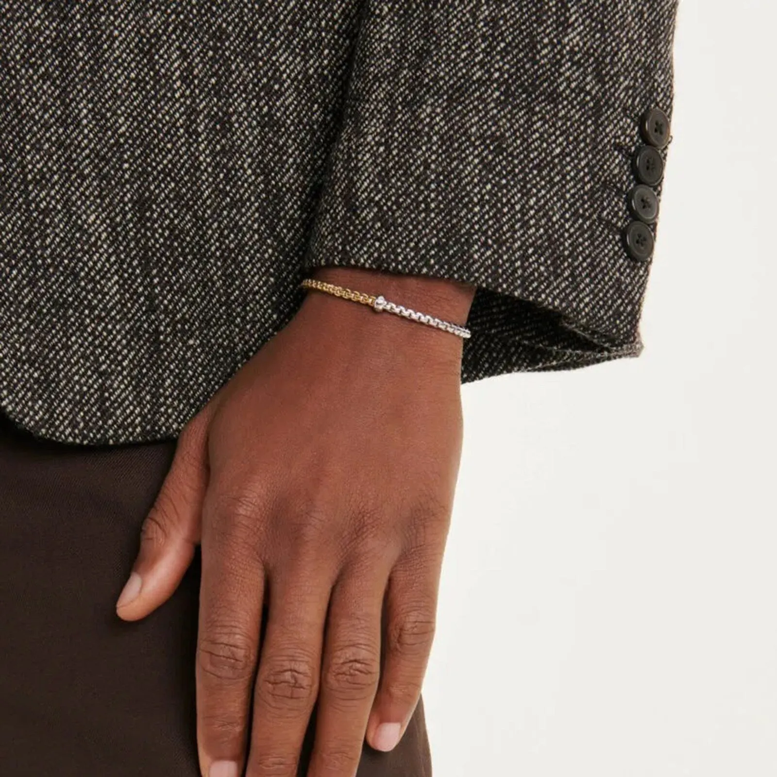 Fope Eka 18k Yellow and White Gold Flex'It Bracelet - Small