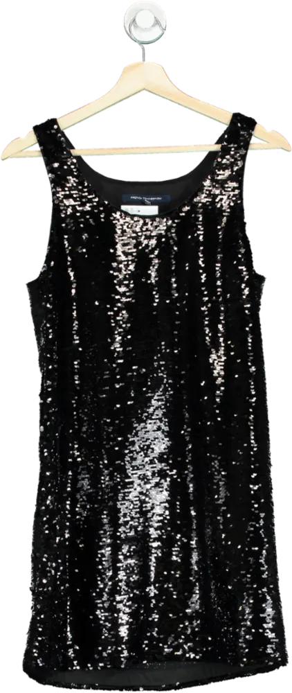French Connection Black Sequin Sleeveless Dress UK 6