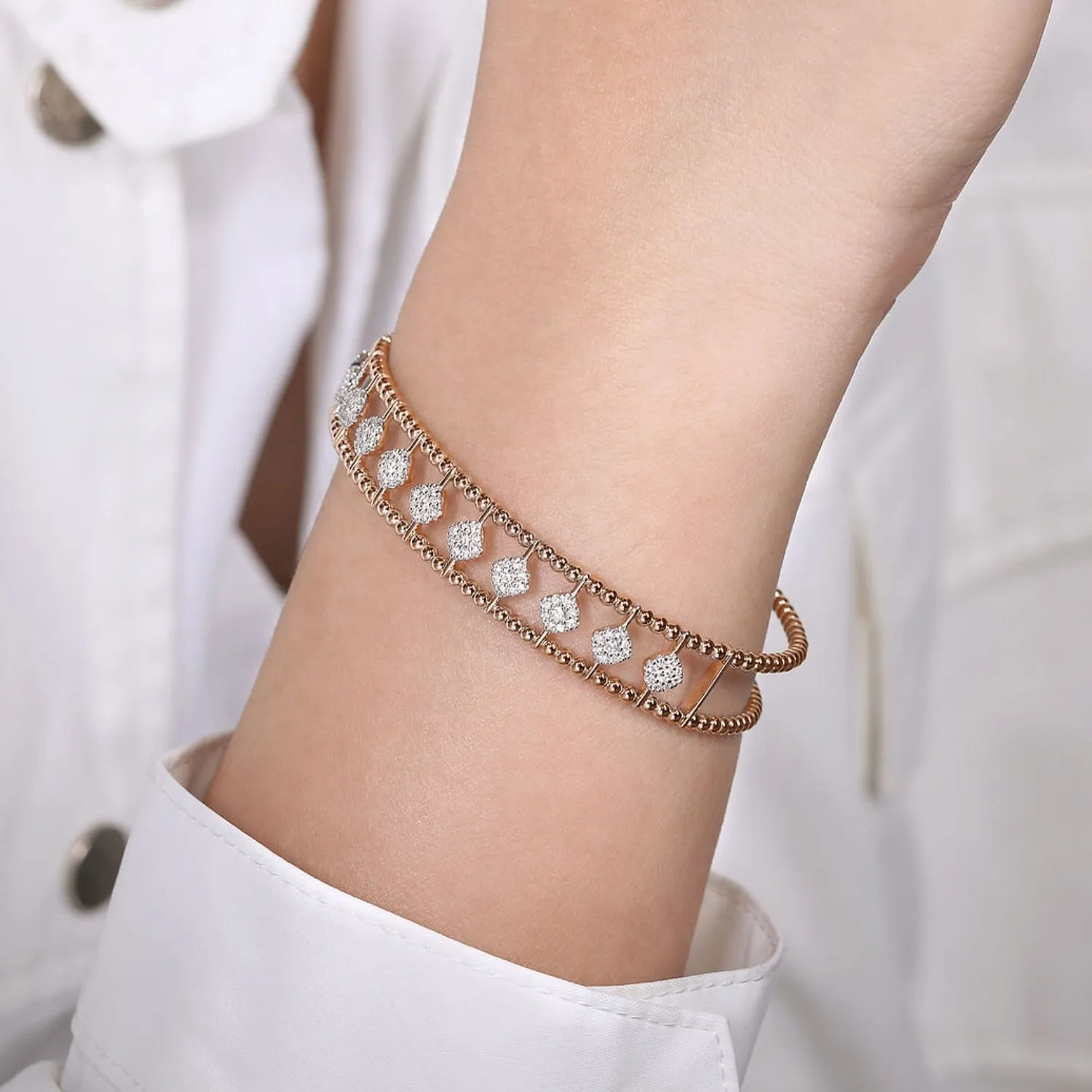 Gabriel & Co. Bujukan Pave Diamond Bangle Bracelet