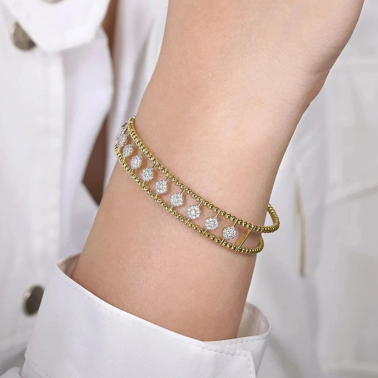 Gabriel & Co. Bujukan Pave Diamond Bangle Bracelet