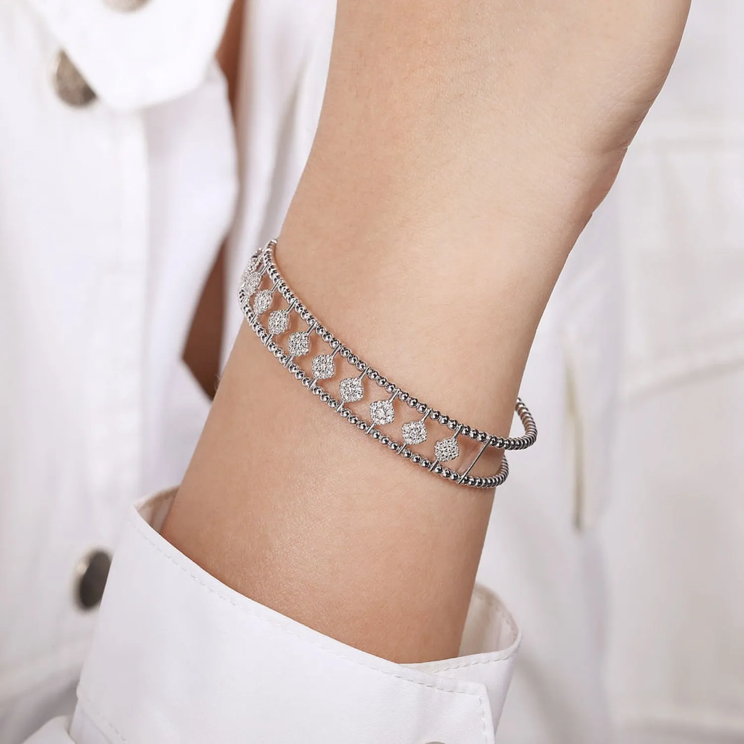 Gabriel & Co. Bujukan Pave Diamond Bangle Bracelet