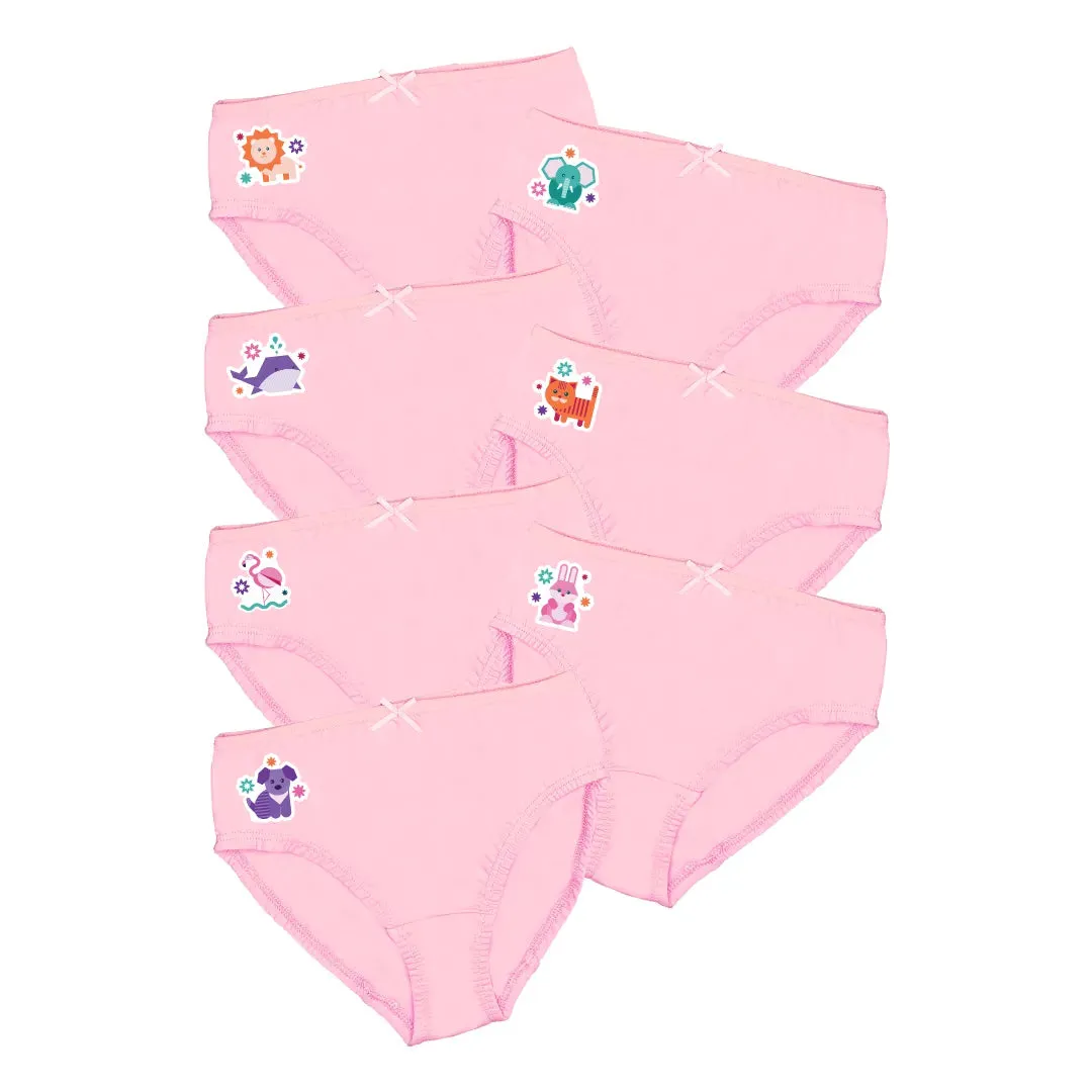 Girl's Knickers | Soft Elastic At Waist | Full Hip Coverage | 7 Pack