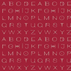 Giucy Giuce Fabric | Scrawl | Deco Letters | Crimson