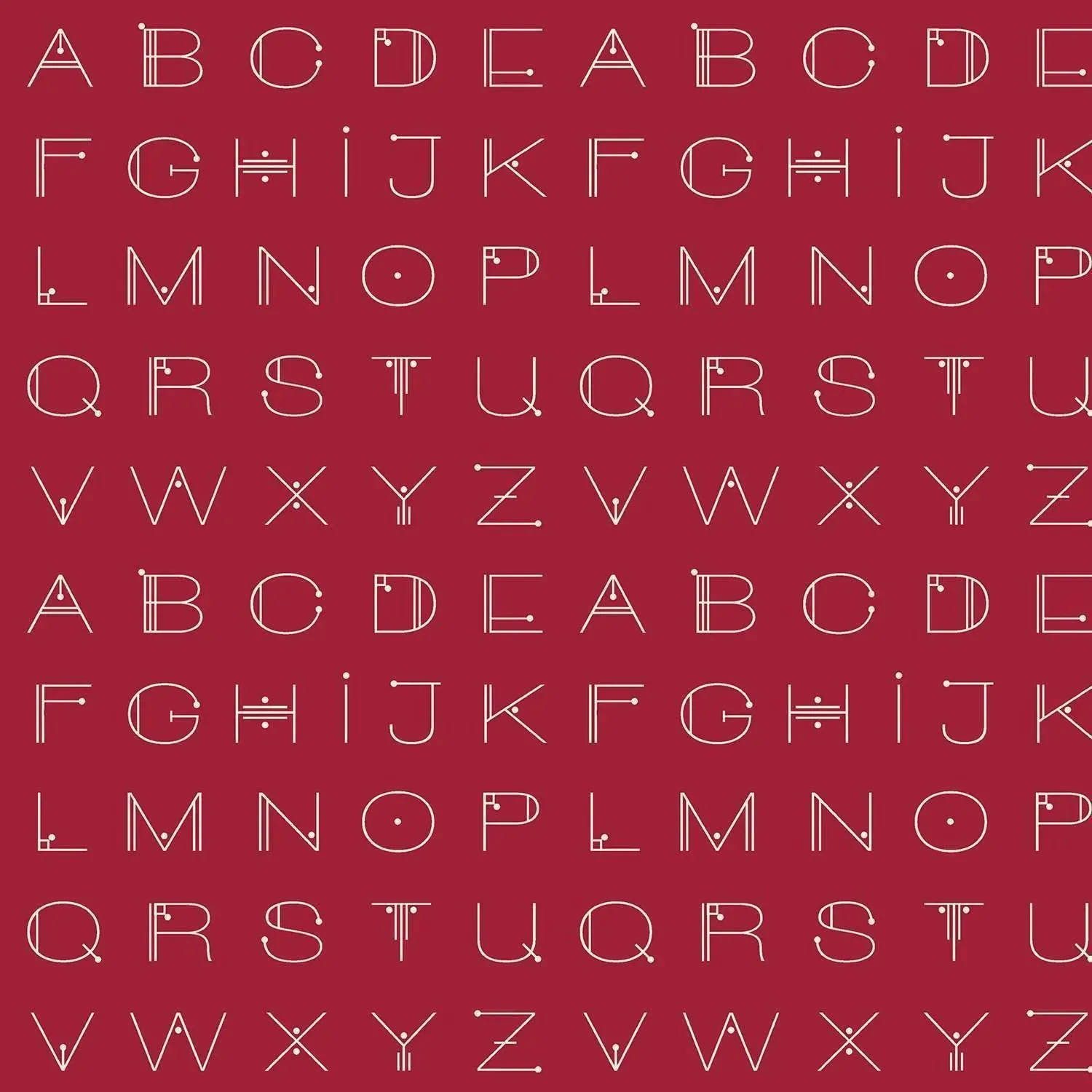 Giucy Giuce Fabric | Scrawl | Deco Letters | Crimson