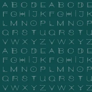 Giucy Giuce Fabric | Scrawl | Deco Letters | Deep Teal