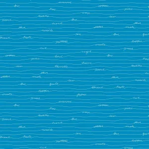 Giucy Giuce Fabric | Scrawl | Longhand | Sea