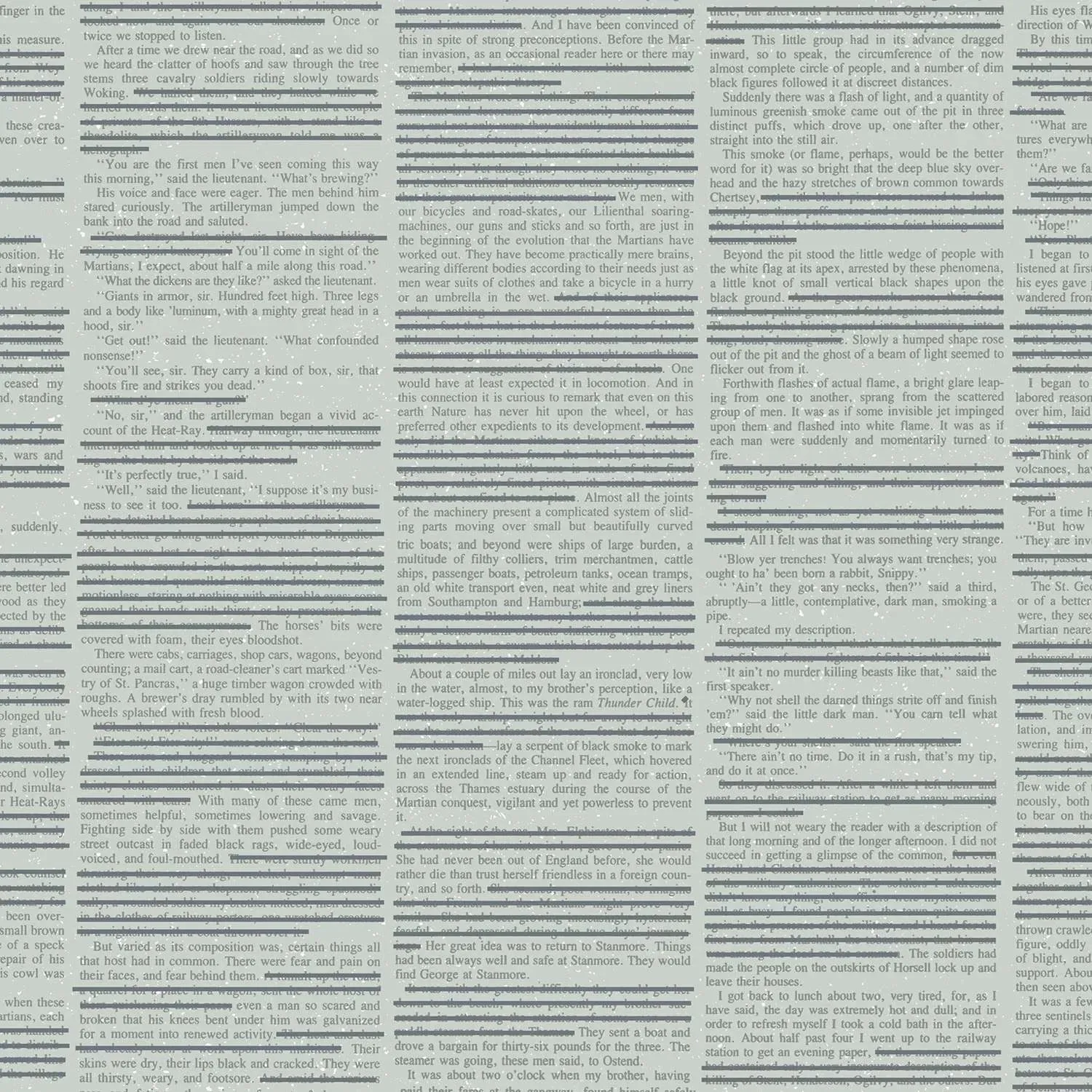 Giucy Giuce Fabric | Scrawl | Redacted Redux | Soot