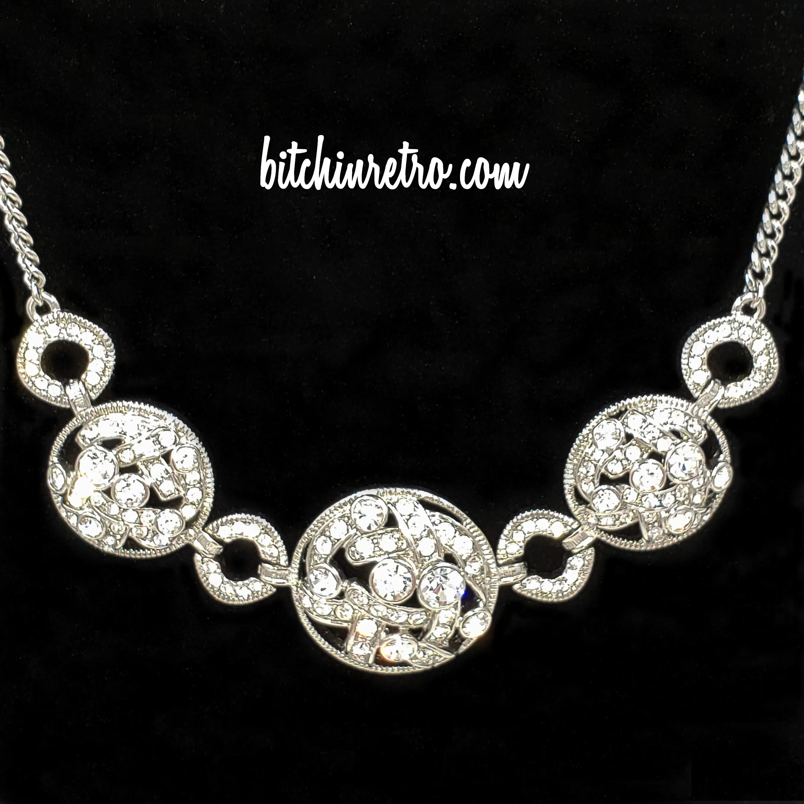 Givenchy Vintage Rhinestone Necklace With Art Deco Style