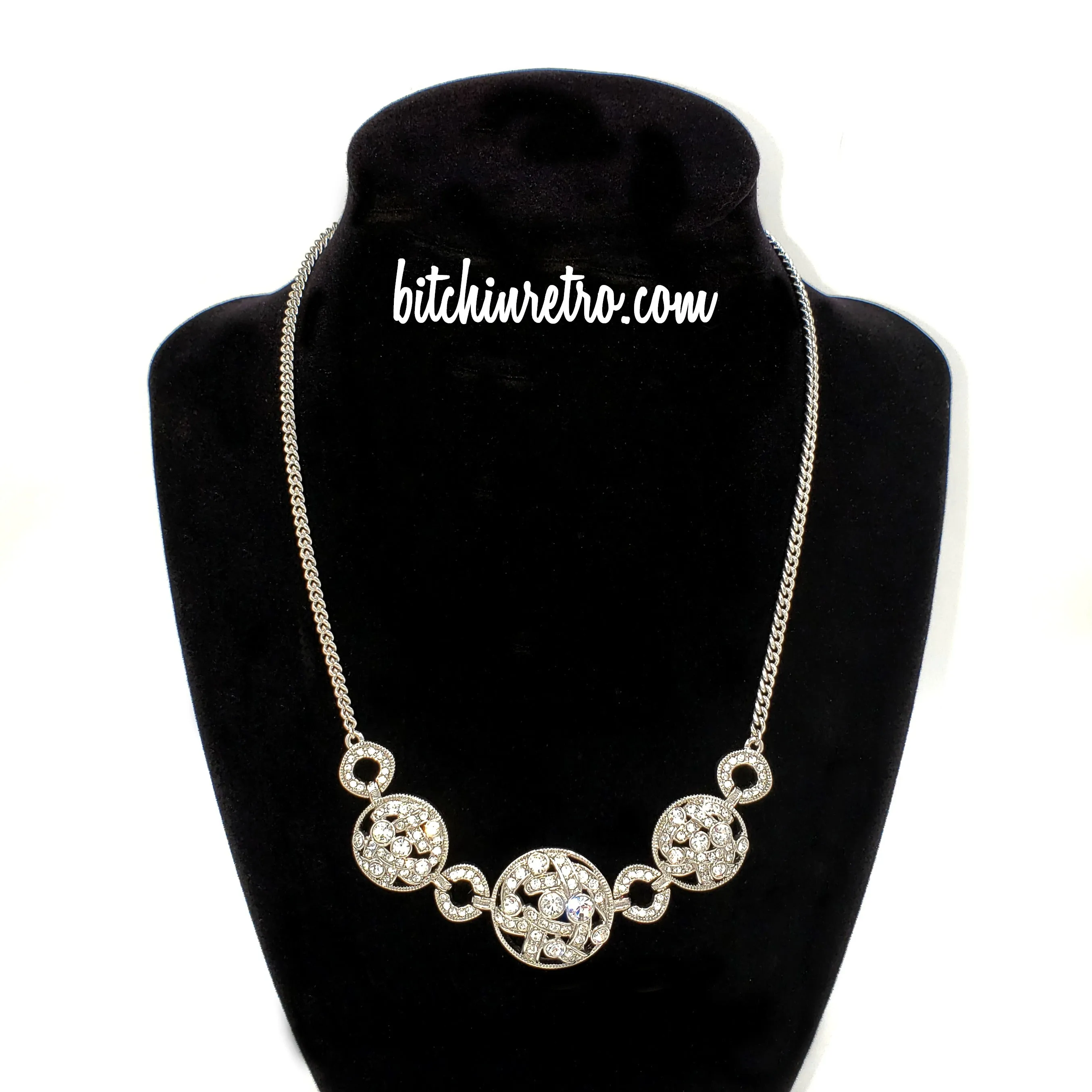 Givenchy Vintage Rhinestone Necklace With Art Deco Style