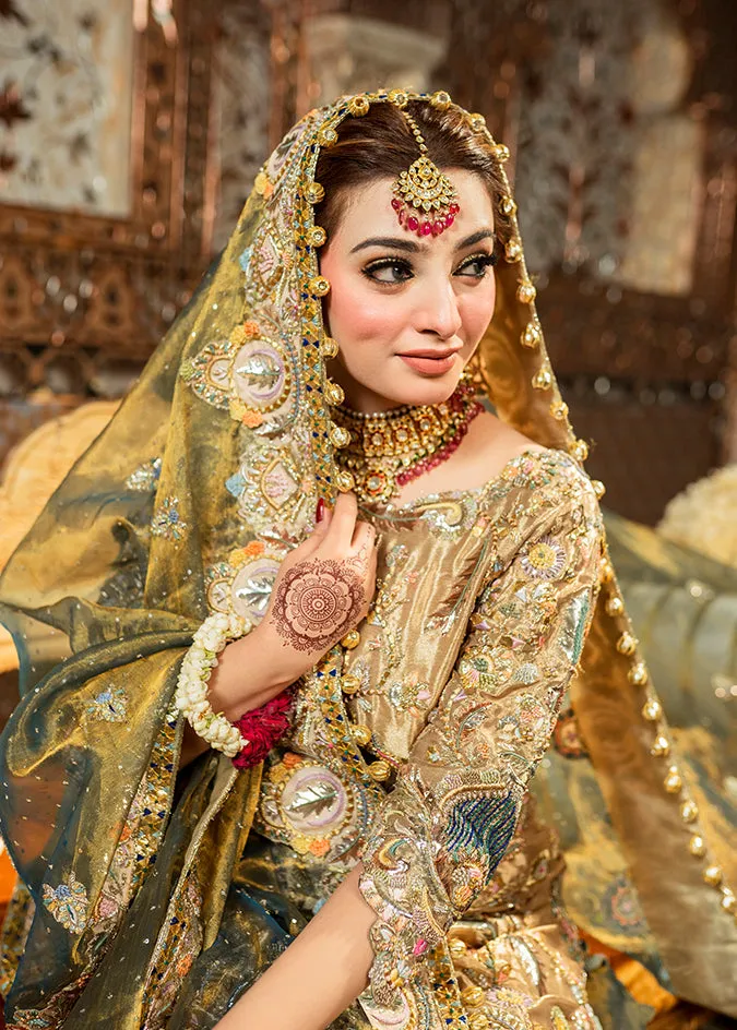 Green Raw Silk Gharara Kameez Pakistani Wedding Dresses