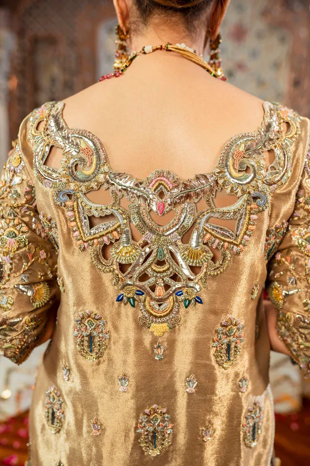 Green Raw Silk Gharara Kameez Pakistani Wedding Dresses