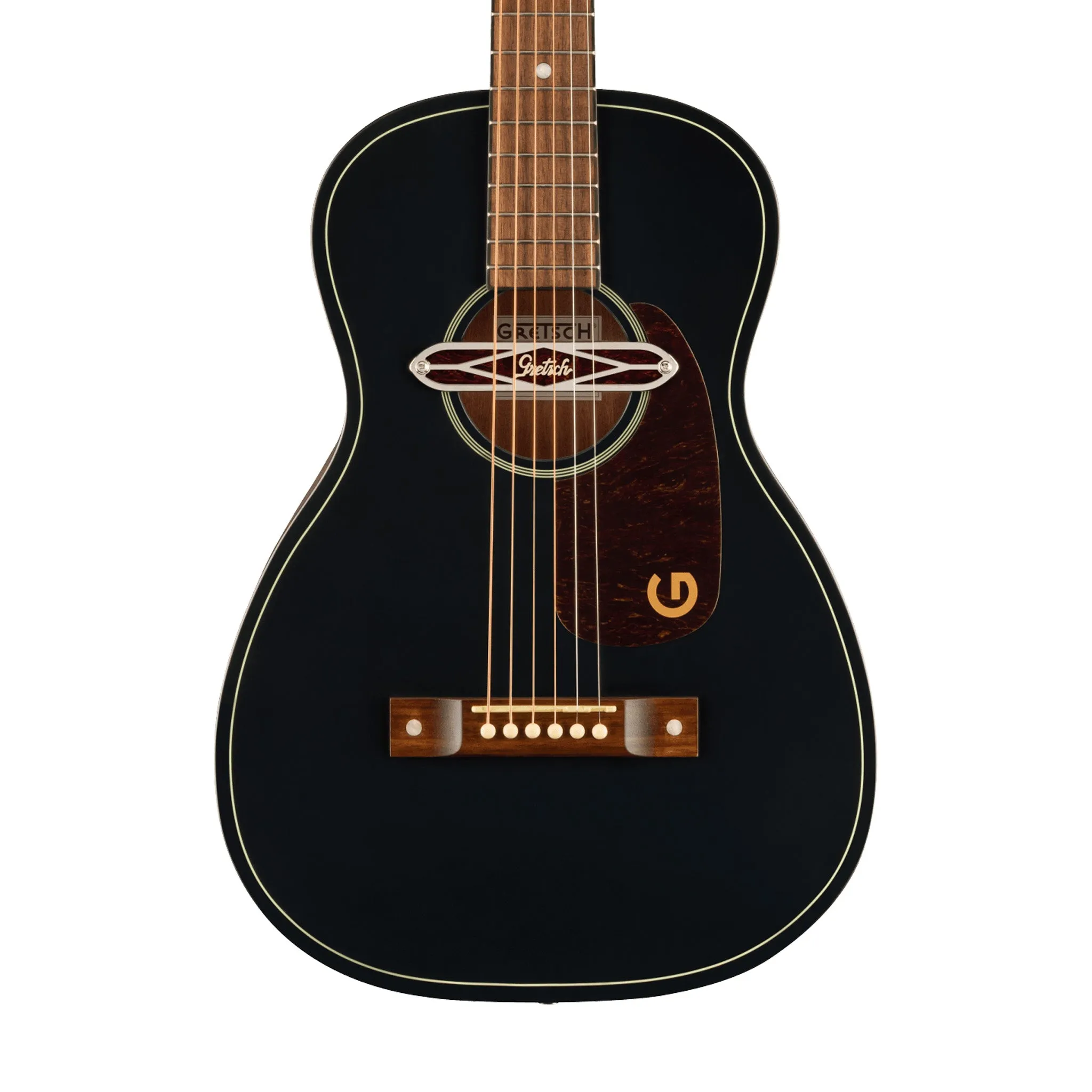 Gretsch Jim Dandy Deltoluxe Parlor Acoustic-Electric Guitar, Black