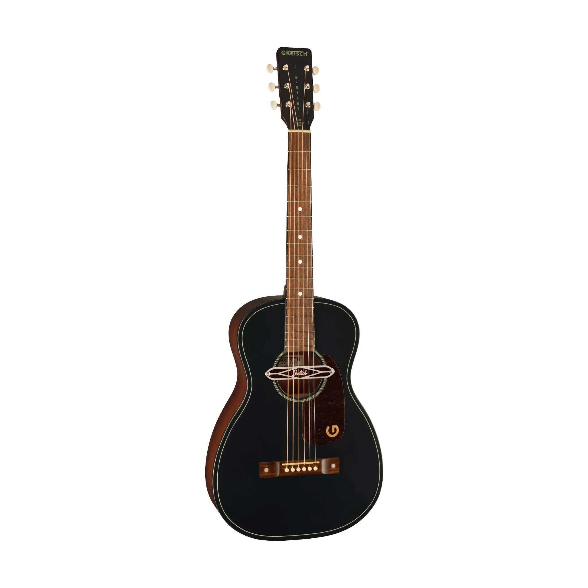 Gretsch Jim Dandy Deltoluxe Parlor Acoustic-Electric Guitar, Black