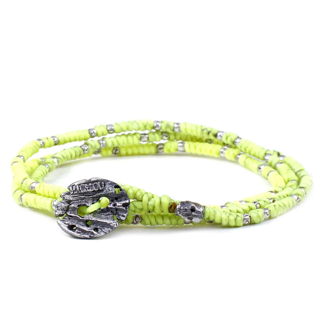 Hand-knotted 3-Layer Bracelet with Sterling Silver Beads