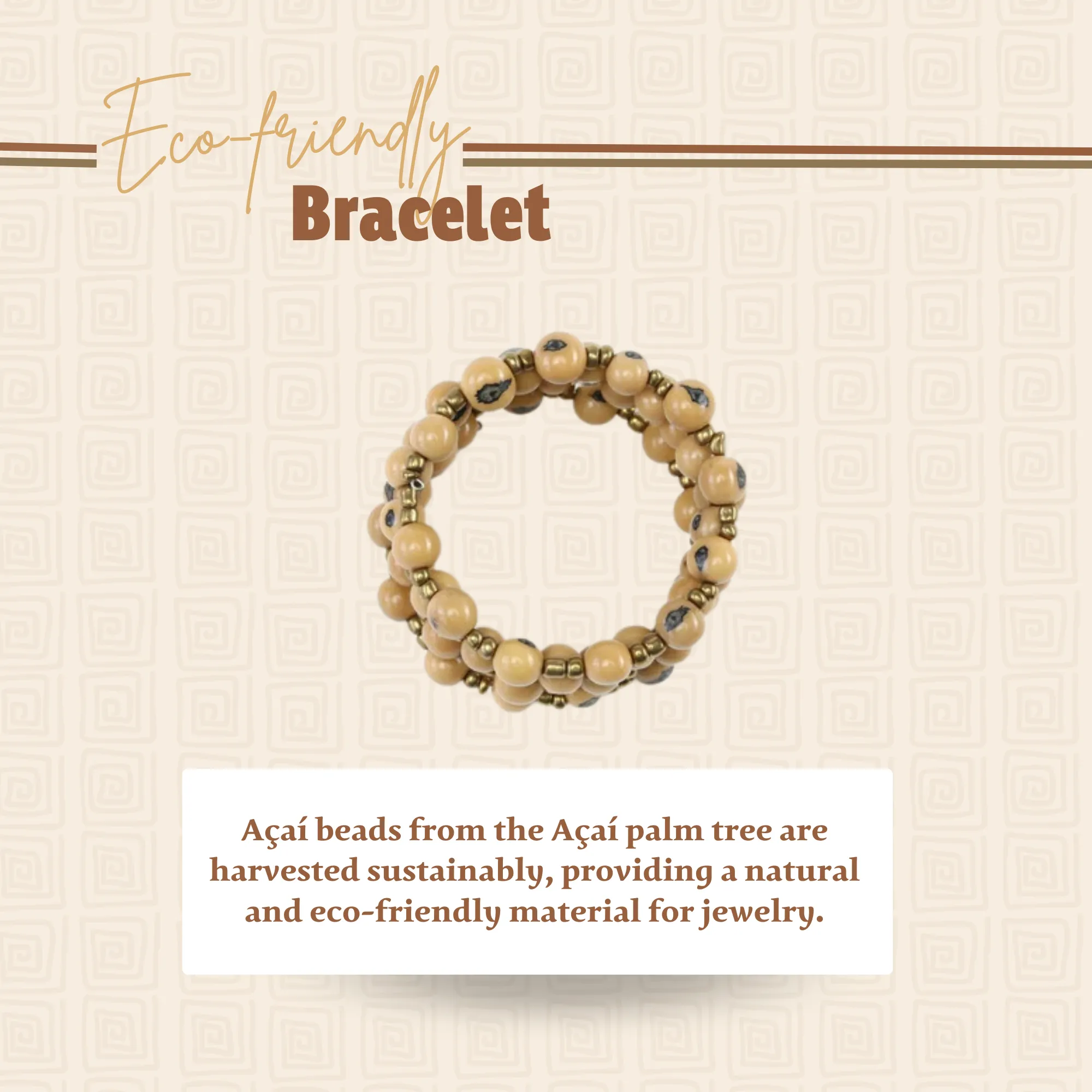 Handcrafted Beige Bracelet with Acai Beads