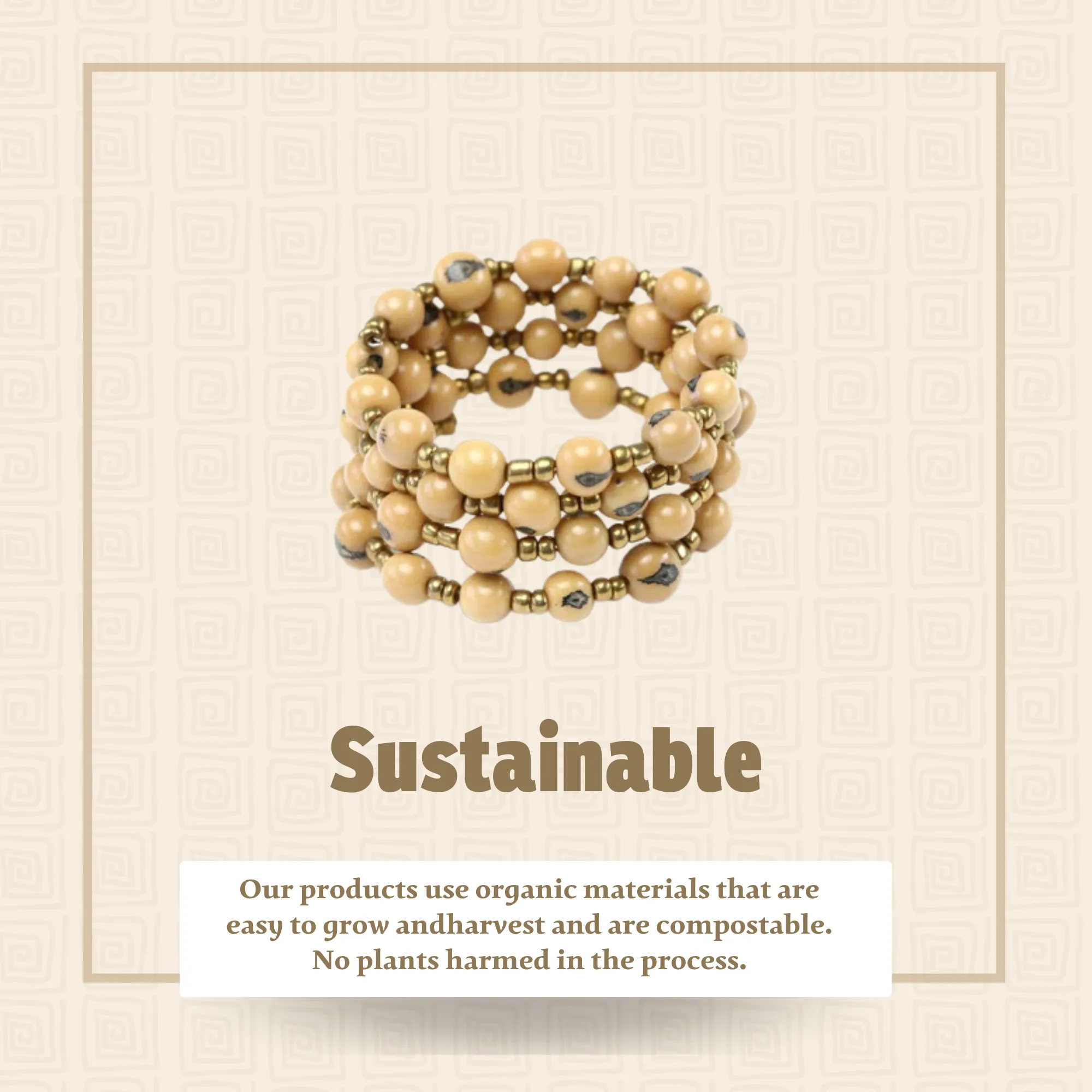 Handcrafted Beige Bracelet with Acai Beads