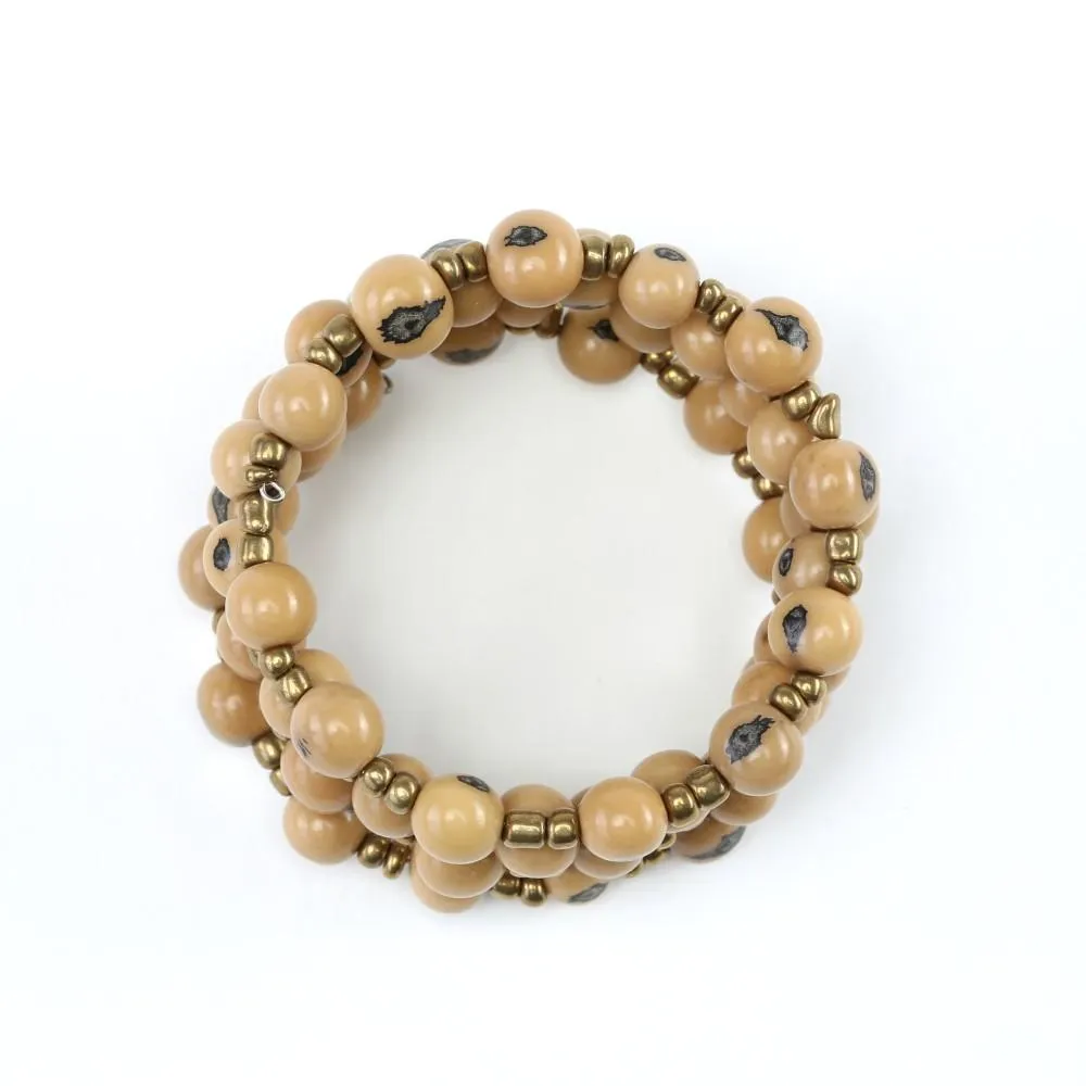 Handcrafted Beige Bracelet with Acai Beads
