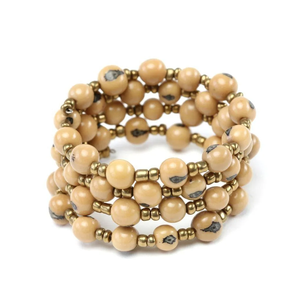 Handcrafted Beige Bracelet with Acai Beads