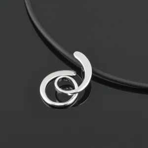 Handmade Looping Pendant In Silver
