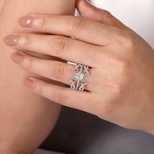 Hart - 14K White Gold Hidden Halo Oval Diamond Engagement Ring